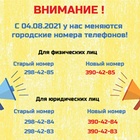 Внимание! С 04.08.2021 у нас меняются городские номера телефонов!